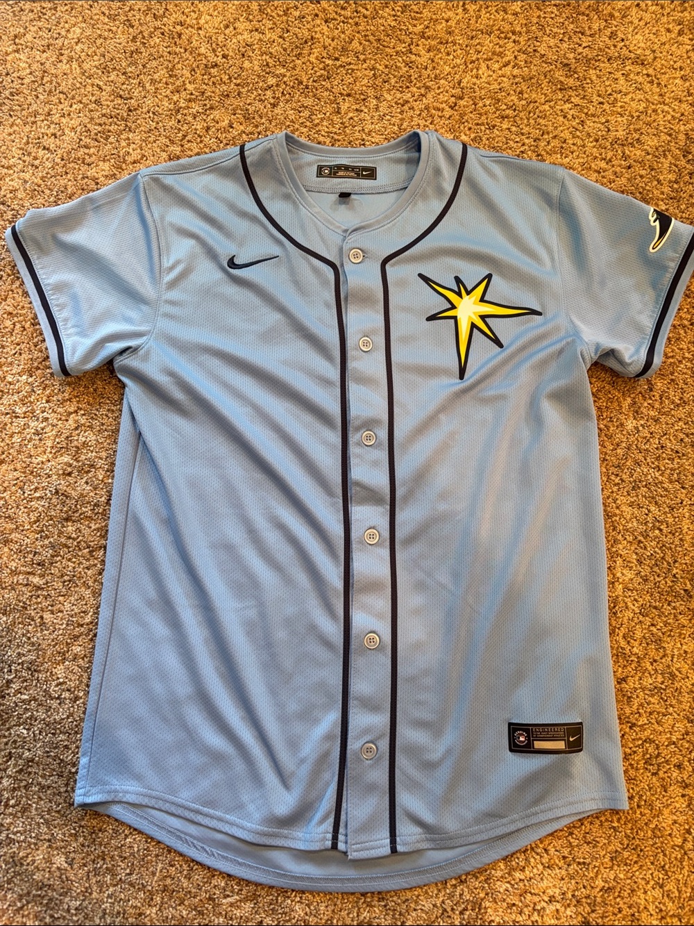Nike Kids Light Blue Tampa Bay Rays MLB jersey- #56 Arozarena - YXL